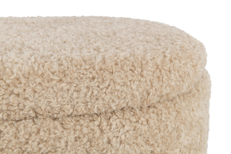 Teddy Truhenhocker Weicher Stauraum Hocker in Beige