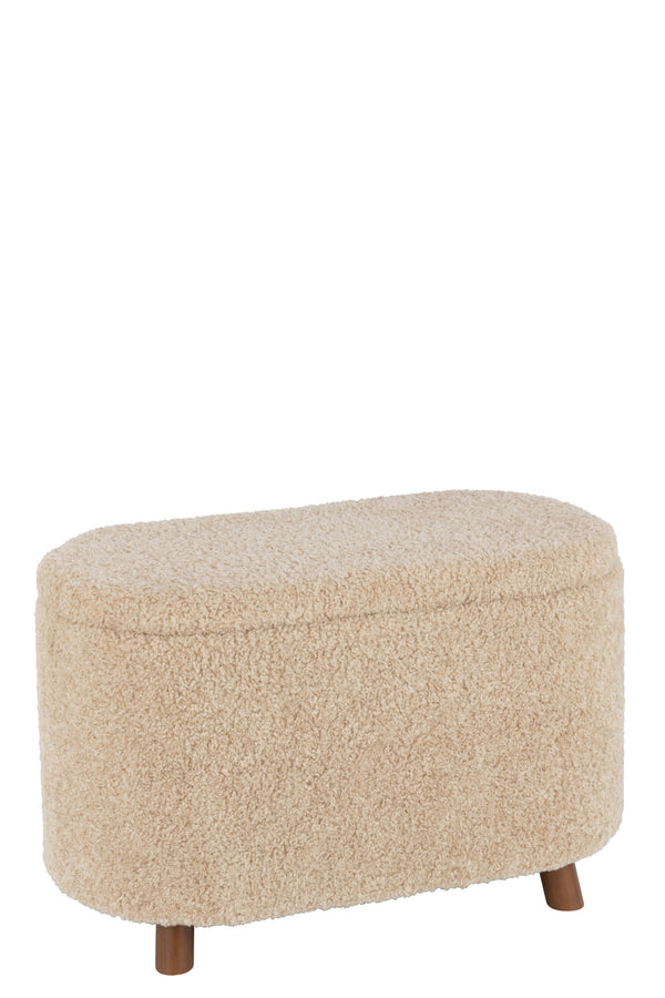 Teddy borstkruk Zachte opbergkruk in beige