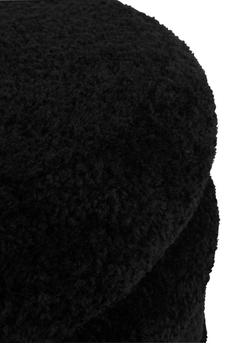 Runder Teddy-Hocker aus Polyester in elegantem Schwarz