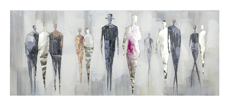 Handgemaltes Aluminium-Leinwandbild Eleganz der Mode Rechteckig, 50 x 120 cm