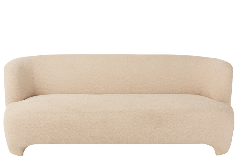 Grote witte gebreide fauteuil van textielhout - comfortabele 2-3 persoonsbank - elegant woonkamermeubilair, 71x193x82 cm