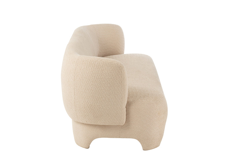 Grote witte gebreide fauteuil van textielhout - comfortabele 2-3 persoonsbank - elegant woonkamermeubilair, 71x193x82 cm