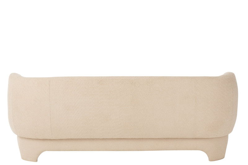 Grote witte gebreide fauteuil van textielhout - comfortabele 2-3 persoonsbank - elegant woonkamermeubilair, 71x193x82 cm