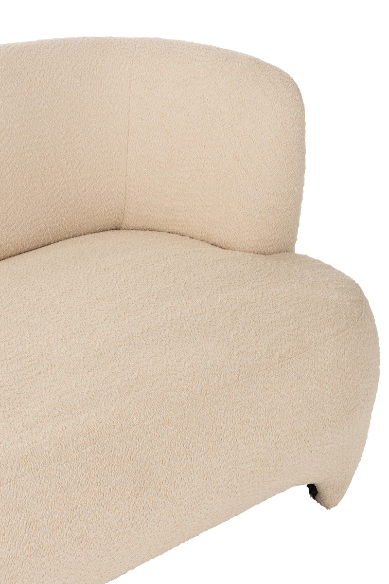 Grote witte gebreide fauteuil van textielhout - comfortabele 2-3 persoonsbank - elegant woonkamermeubilair, 71x193x82 cm