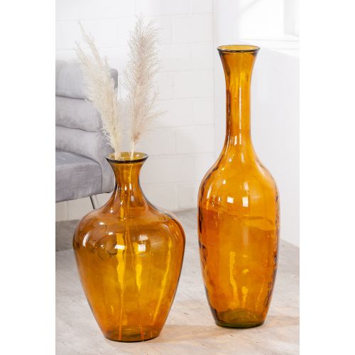 Glass floor vase Arturo amber height 100cm