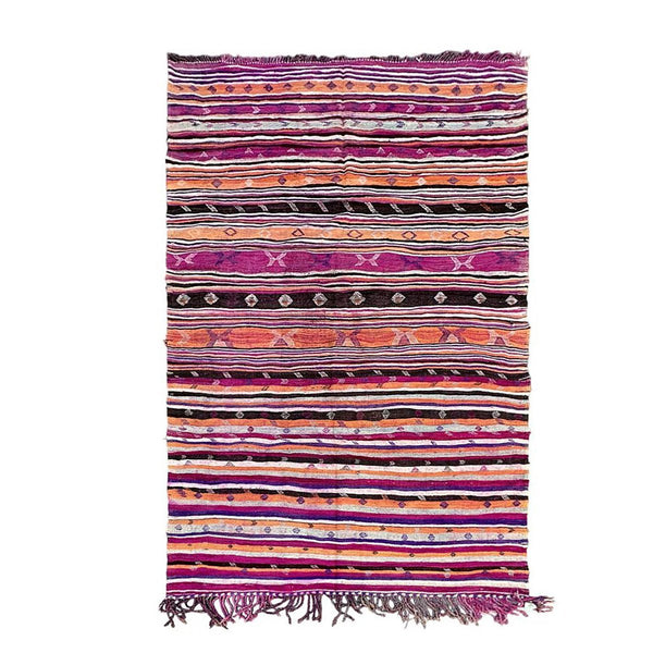 Marokkanischer Kelim-Berberteppich aus reiner Wolle, 192 x 342 cm