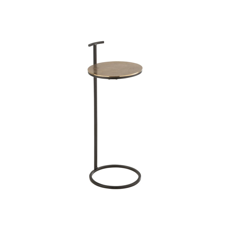 Moderne bijzettafel Toni in goud en zwart, metaal aluminium