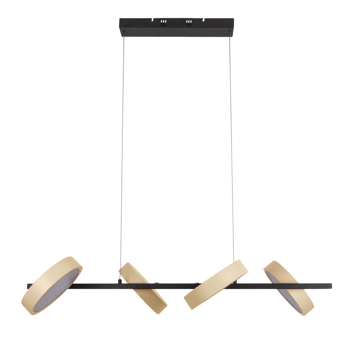 LED Pendelleuchte "TESSA" almond, 150 cm hoch, 110 cm lang, aus Metall in frosted Almond (Pantone 481 C) und Schwarz und weißem Kunststoff