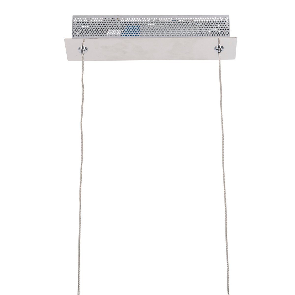 LED pendant light "BEAM" made of metal and plastic in bright steel, with integrated LED