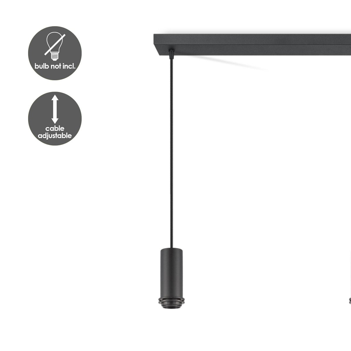 Pendant lamp Pendel Xxl 98/9.5/137.5 cm – Black