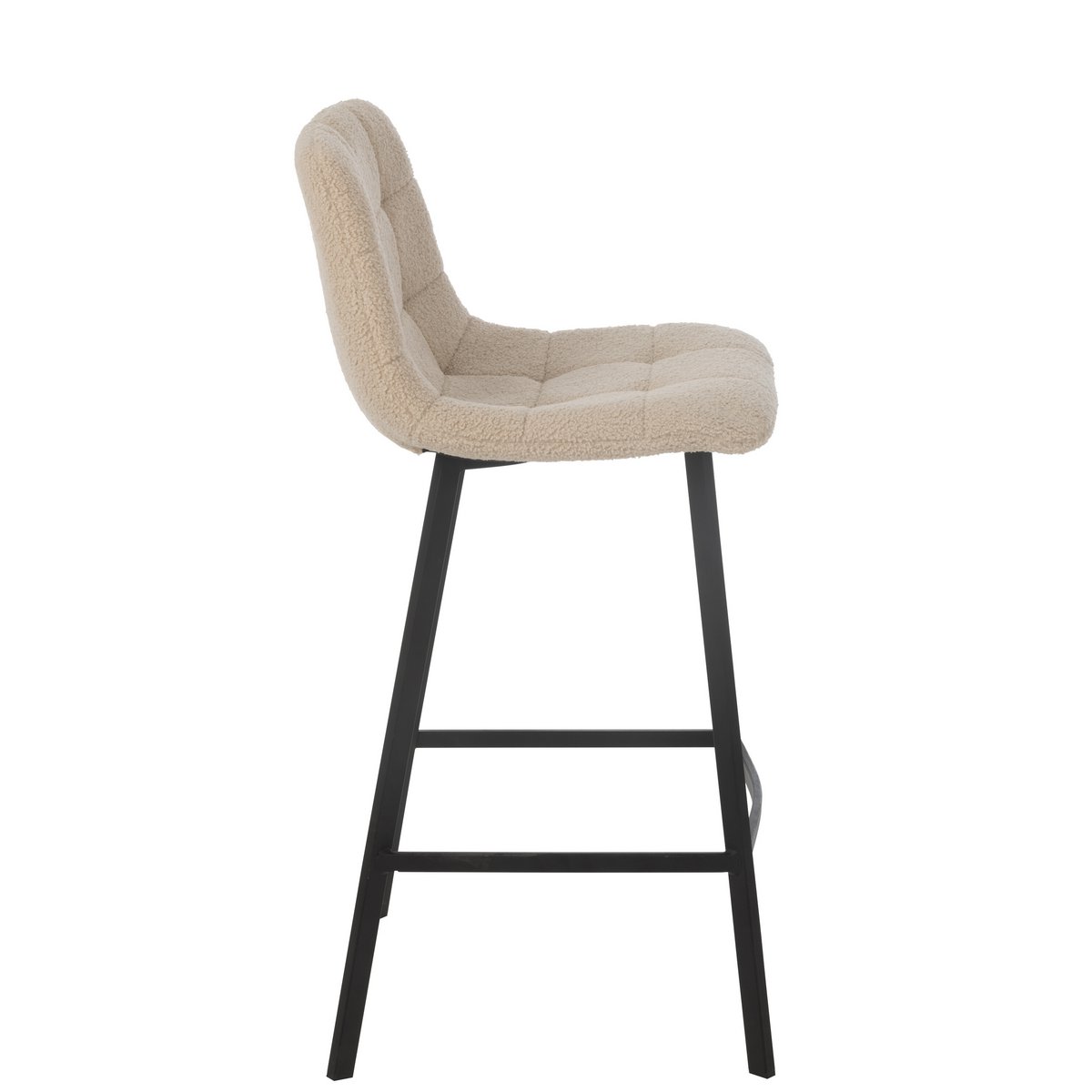 Barstoel Kent met metalen frame en polyester bekleding in beige 95 cm
