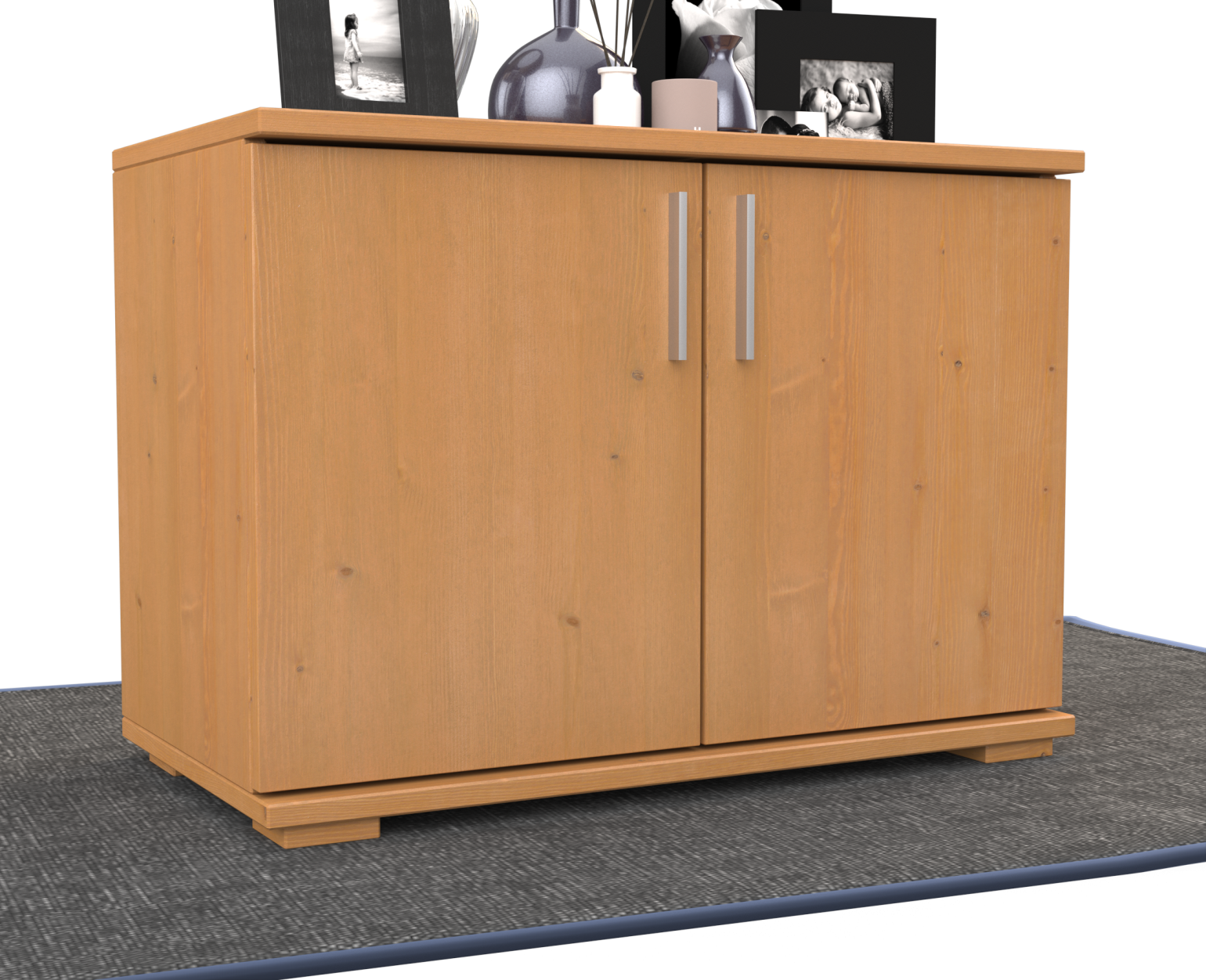 Nobis Kommode Sideboard | 2 Türig | 57cm hoch | 100% Bio Kiefer Massivholz