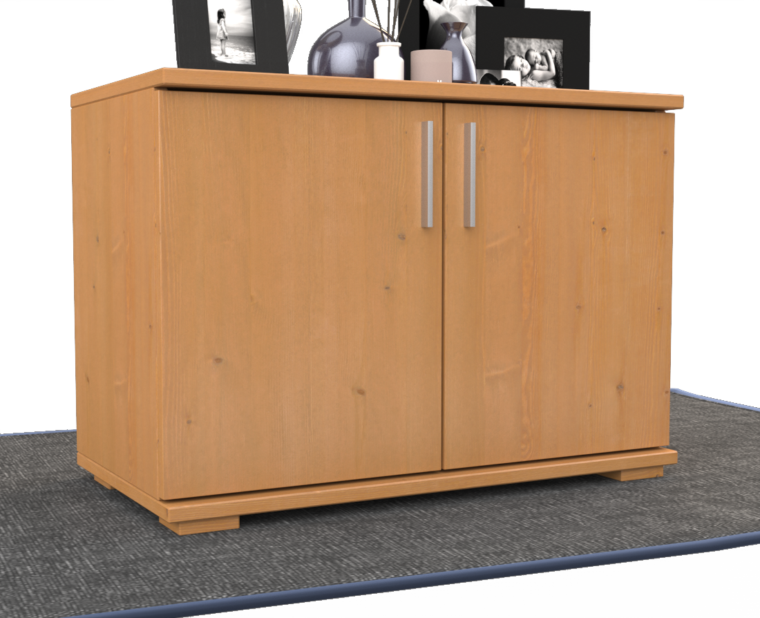 Nobis Kommode Sideboard | 2 Türig | 57cm hoch | 100% Bio Kiefer Massivholz