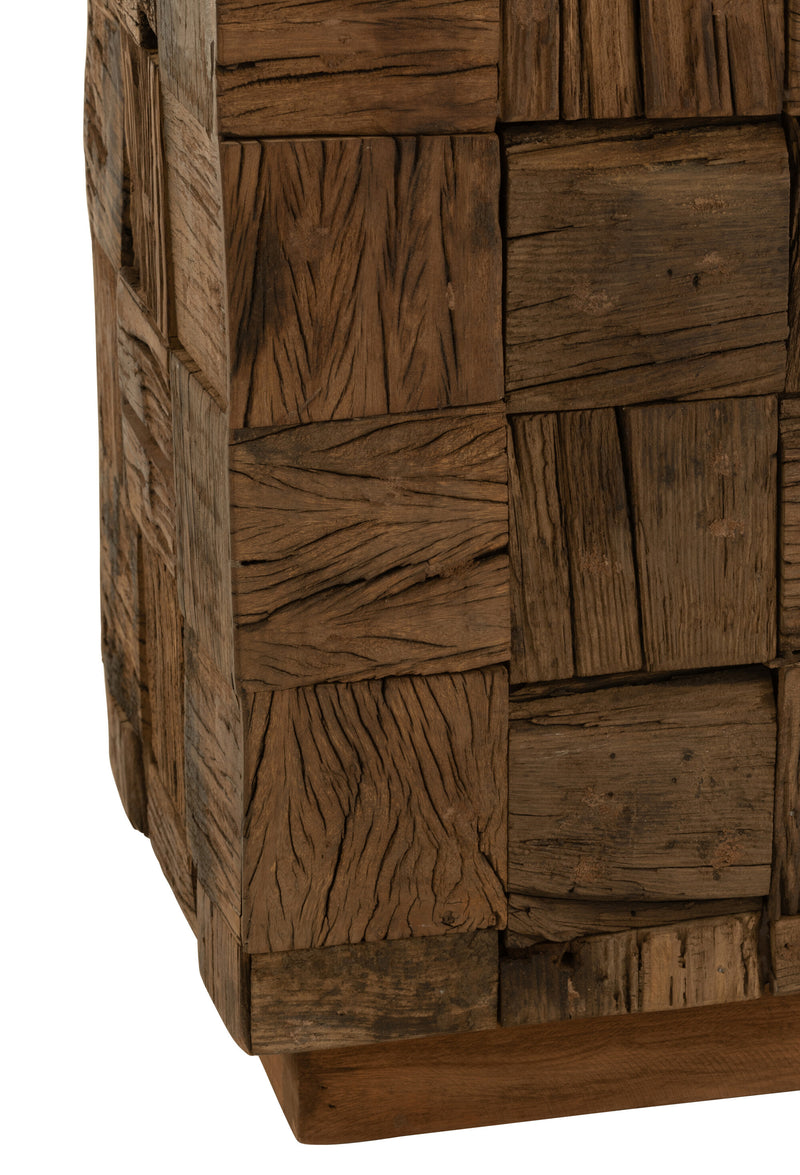 Handmade decorative column 'Naturell' Small - made of wood, natural, an artisanal masterpiece, height 60cm