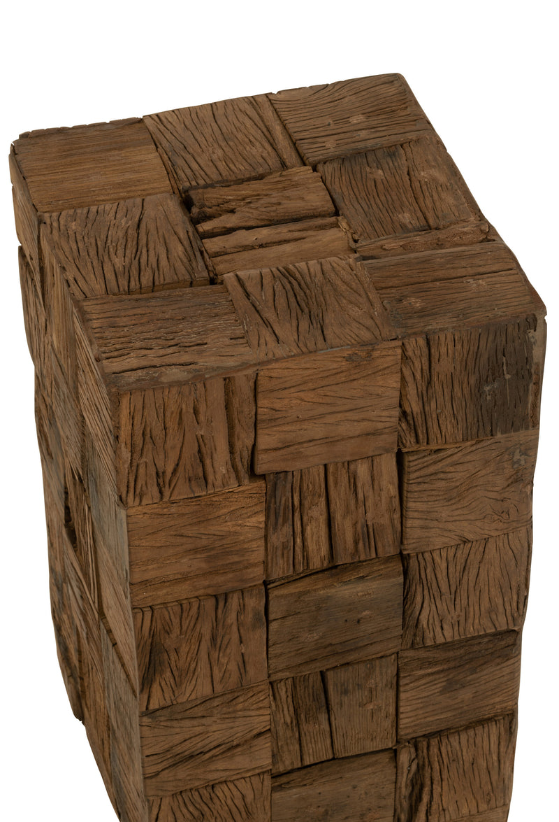 Handmade decorative column 'Naturell' Small - made of wood, natural, an artisanal masterpiece, height 60cm