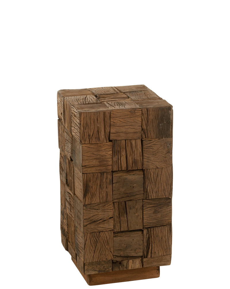 Handmade decorative column 'Naturell' Small - made of wood, natural, an artisanal masterpiece, height 60cm