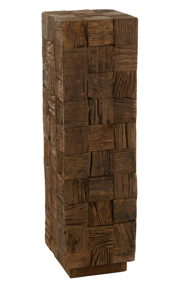 Handgefertigte Deko-Säule 'Naturell' Large - Aus Holz, Naturbelassen, Ein Kunsthandwerkliches Meisterstück Höhe 105cm