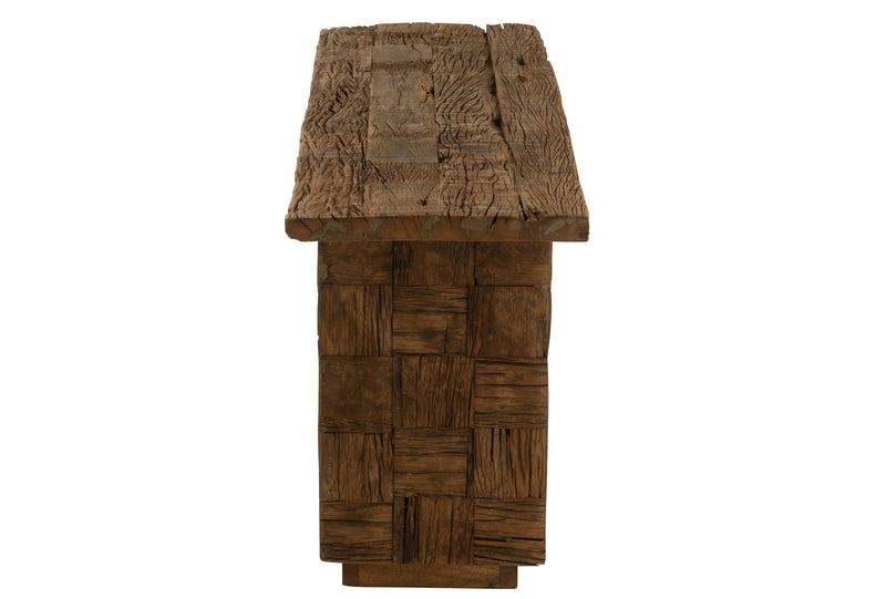 Handcrafted wooden console 'Woody Wood' Natural - Natural elegance meets functionality