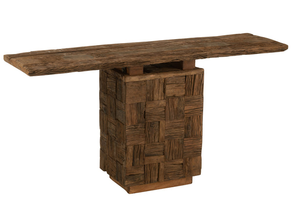 Handgefertigte Holzkonsole 'Woody Wood' Naturell - Natürliche Eleganz trifft auf Funktionalität