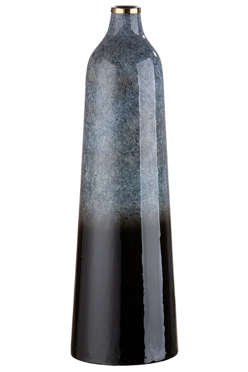Vielseitige Metall Vase 'Laver' - Konisch, Emailliert, Erhältlich in Drei Größen, mit Goldfarbenem Ring für Eleganz und Stil"