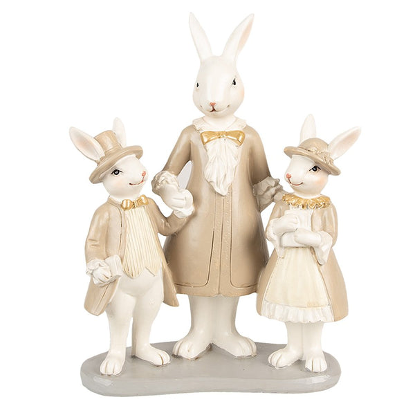 Decoration Rabbit White Brown 16x8x21 cm