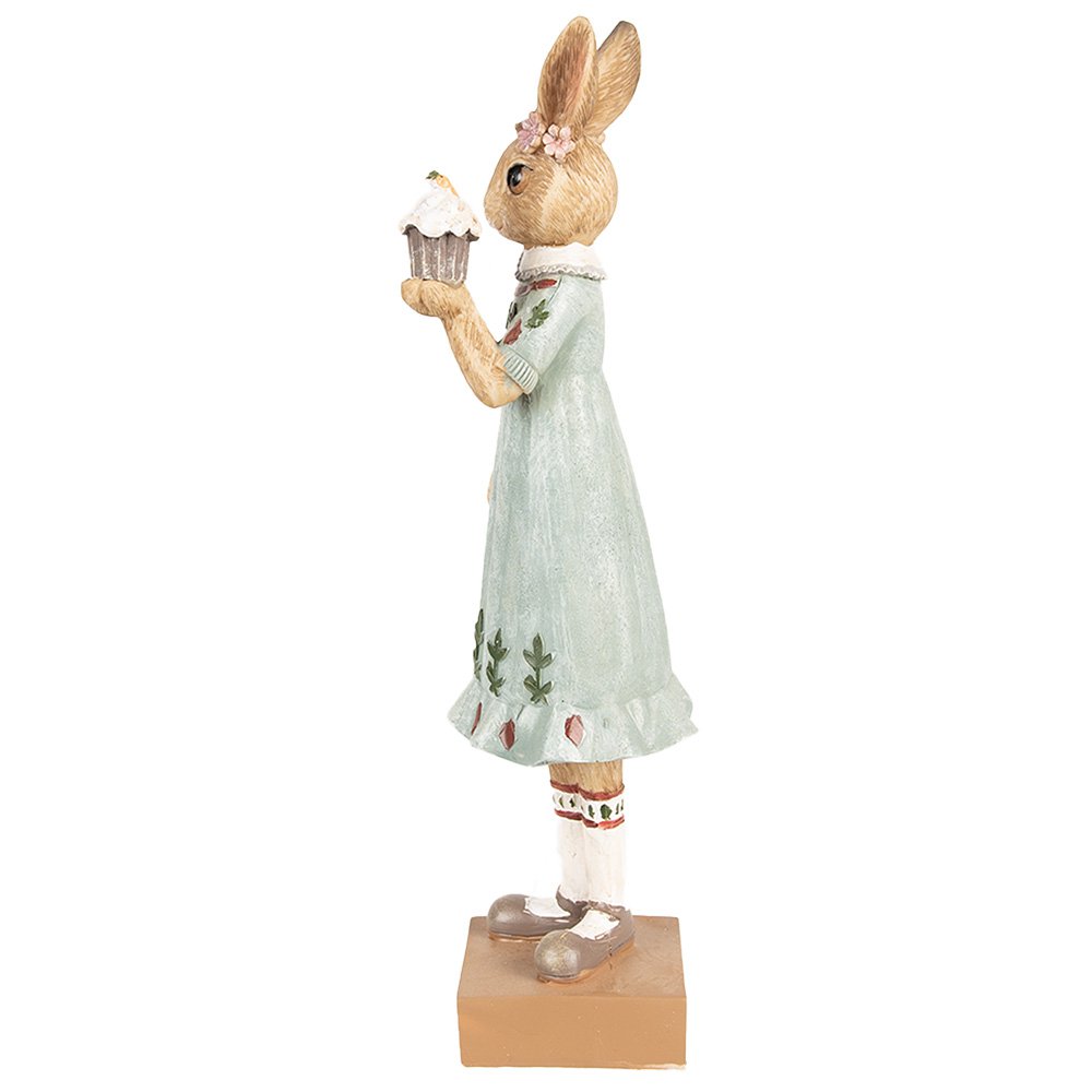 Dekorationsstatue Hase Braun Grün 9x8x28 cm