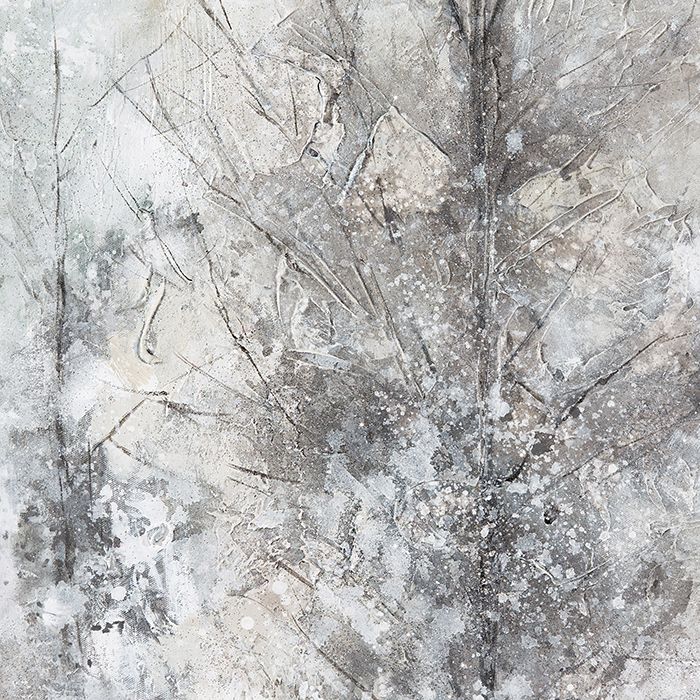 Elegant wall object by Gilde Handwerk - hand-painted image in gray and white on plastic and canvas