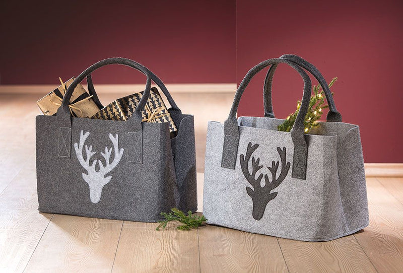 Elegant felt shopper bag with deer design | Handmade, robust - ideal for stylish shopping