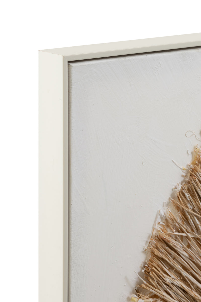 Wanddecoratie Ibiza Boho cirkel natuurlijk materiaal, crèmewit
