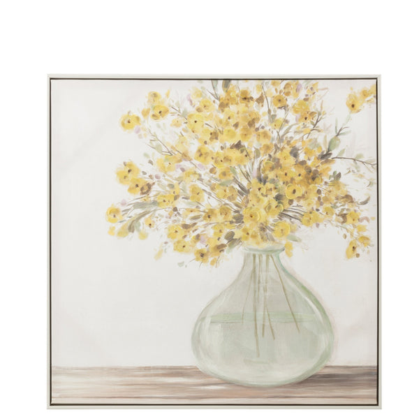 Elegantes Leinwandbild Strauß Blumen in Glasvase 80x80cm
