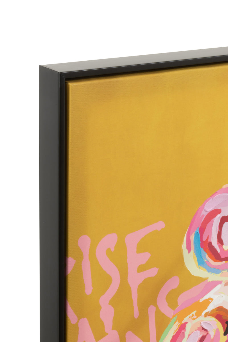 Vibrant graffiti woman with lipstick - hand-painted canvas wall decoration in a variety of colors 100x100cm 
