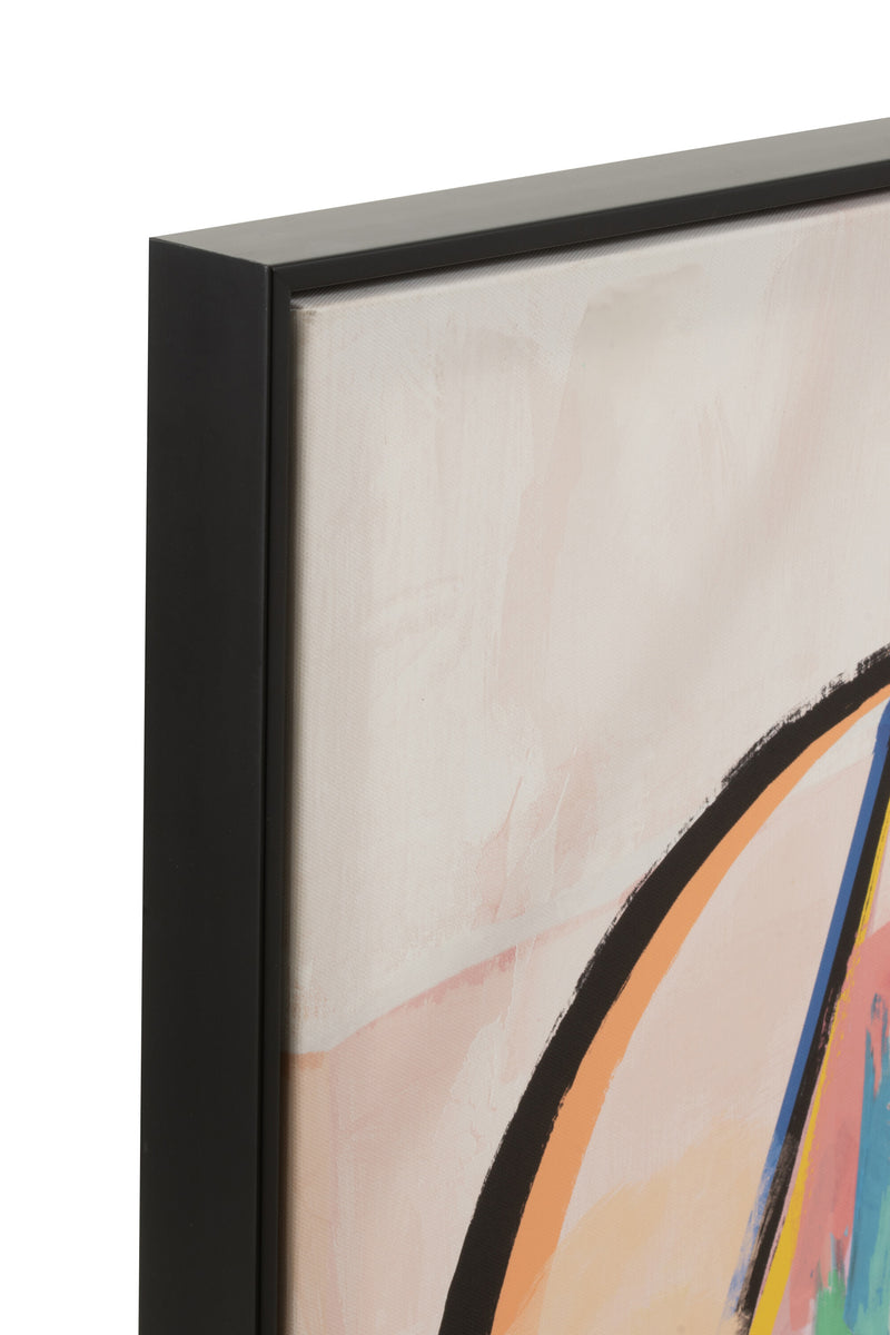2-piece wall decoration abstract faces canvas in a diverse color mix 80x80cm