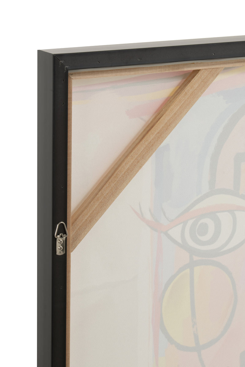 2-piece wall decoration abstract faces canvas in a diverse color mix 80x80cm