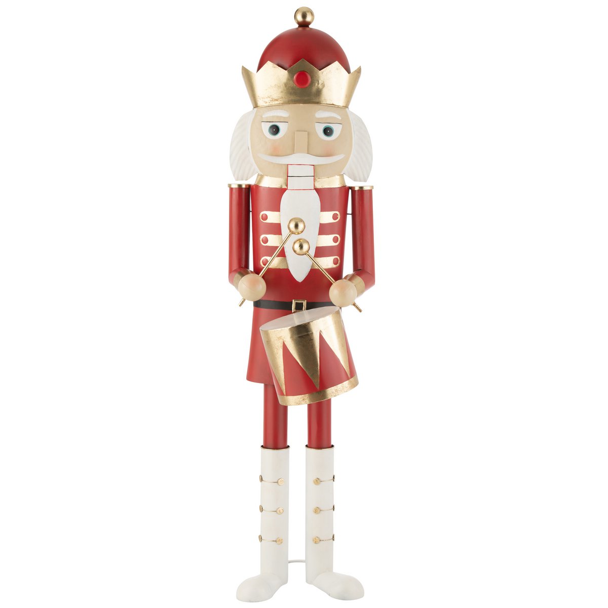 J-Line Nussknacker-Trommel, Eisen, Rot/Gold, groß