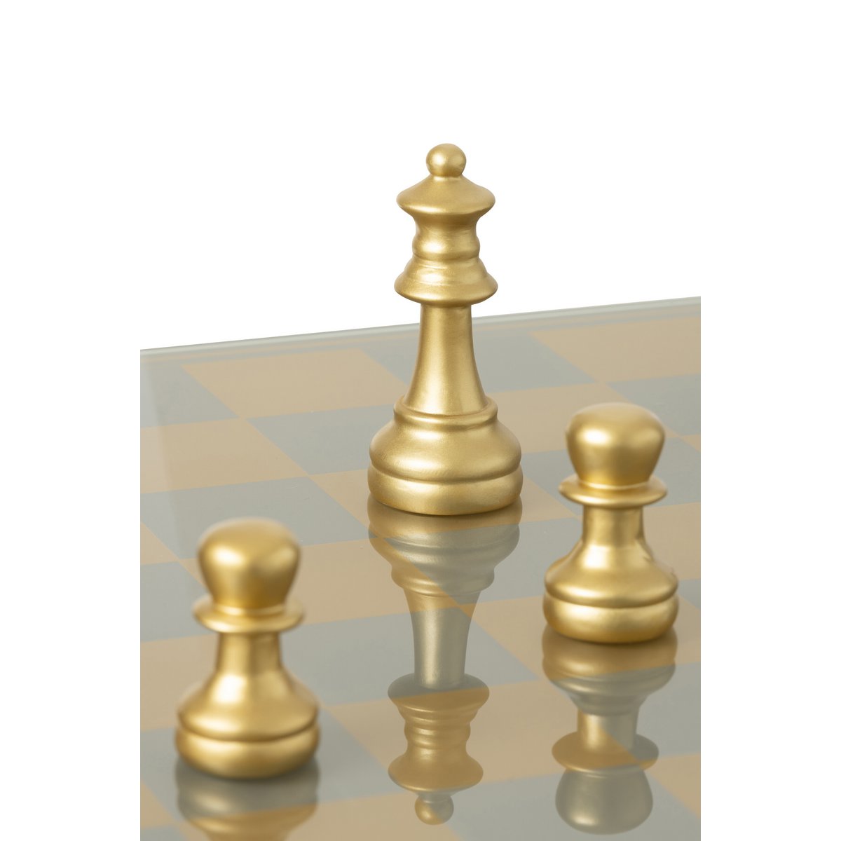 Schachset Gold Polyresin Luxus Deko Schachbrett 61cm