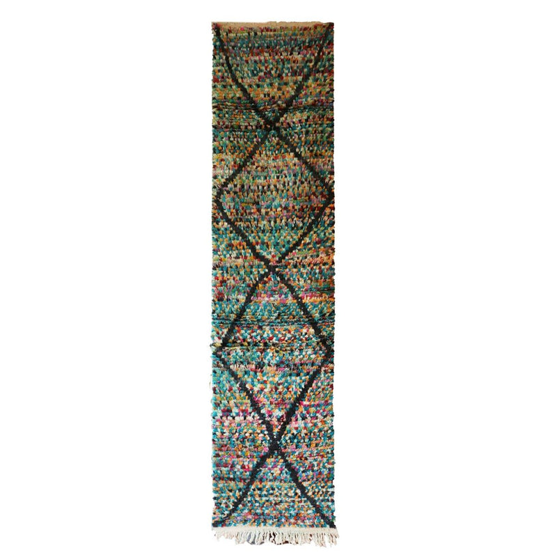 Hallway carpet made of pure Berber wool, 75 x 304 cm