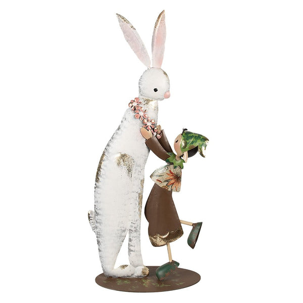 Decorative statue rabbit white 25x13x57 cm