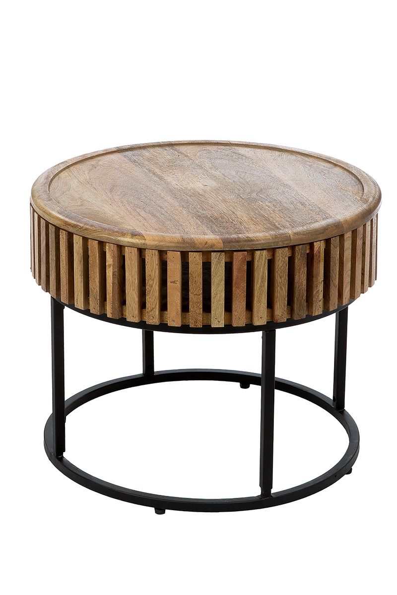Set of 2 round tables Roseau Modern table frames, removable table top