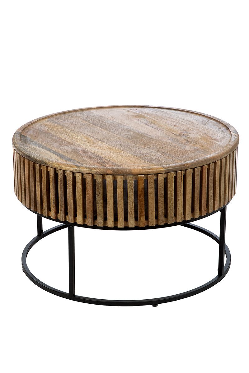 Set of 2 round tables Roseau Modern table frames, removable table top
