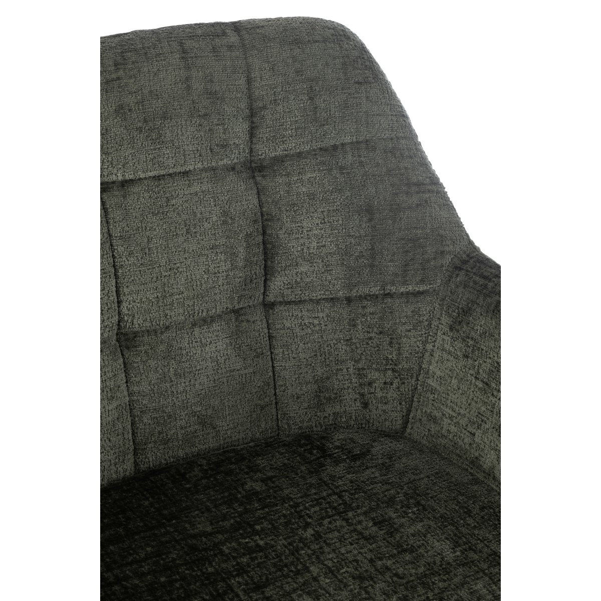 Groen gestoffeerde stoel Louna met metalen frame, 85 cm
