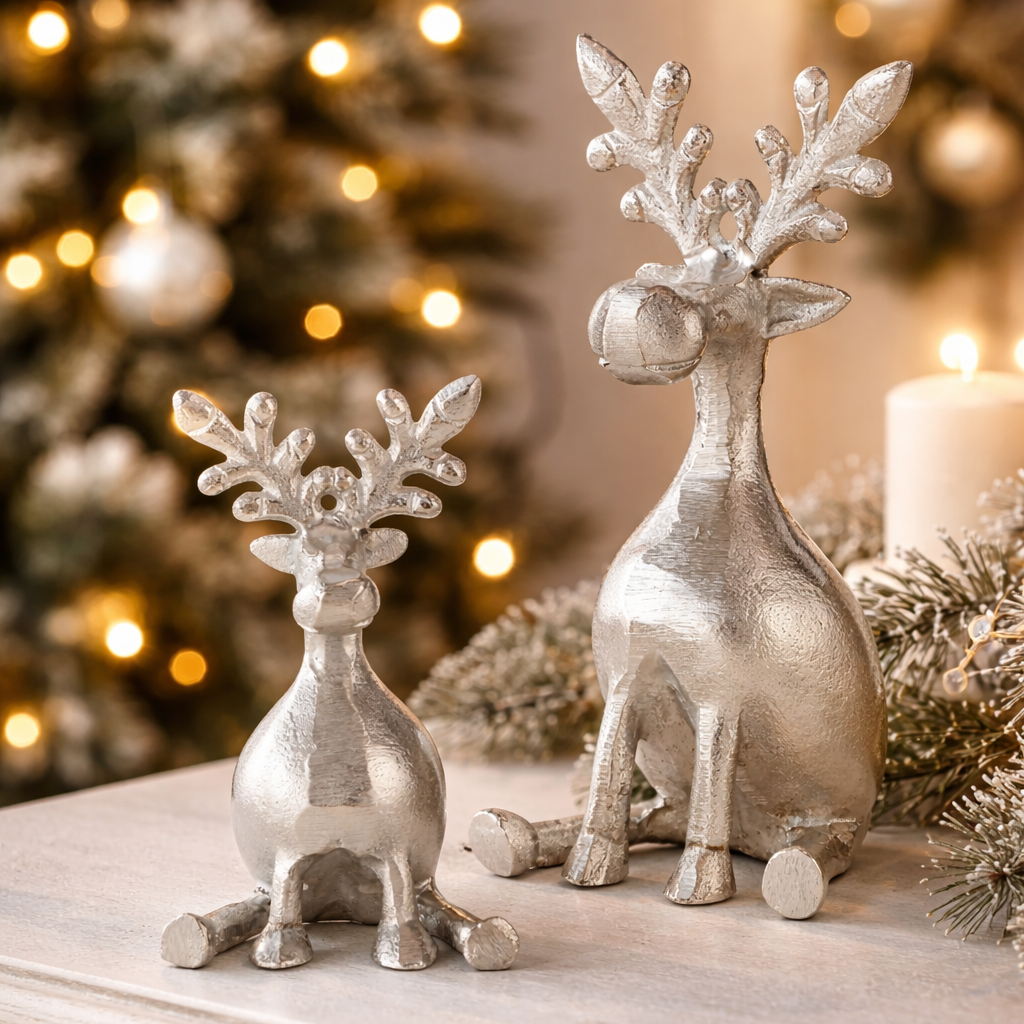 Dekofigur Silver Antler Duo Hirschset