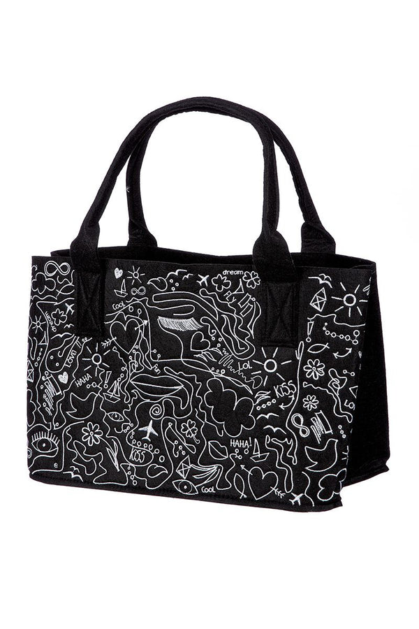 Modern Art Felt Bag - Stylish and Artistic Shopper
