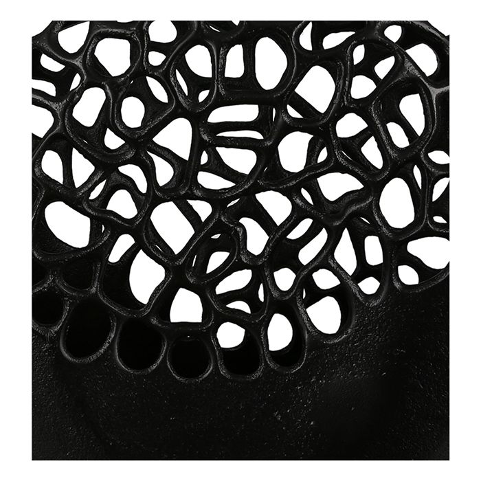 Stilvolle Aluminium Vase "Osaka" in Schwarz mit Antikfinish