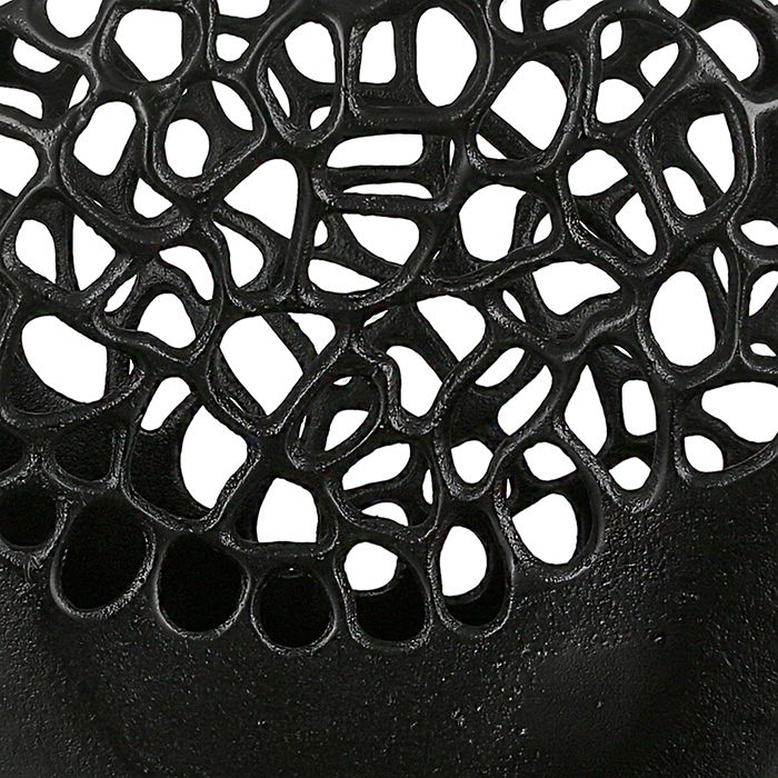 Moderne Aluminium Vase "Osaka" in Schwarz mit Antikfinish Oval