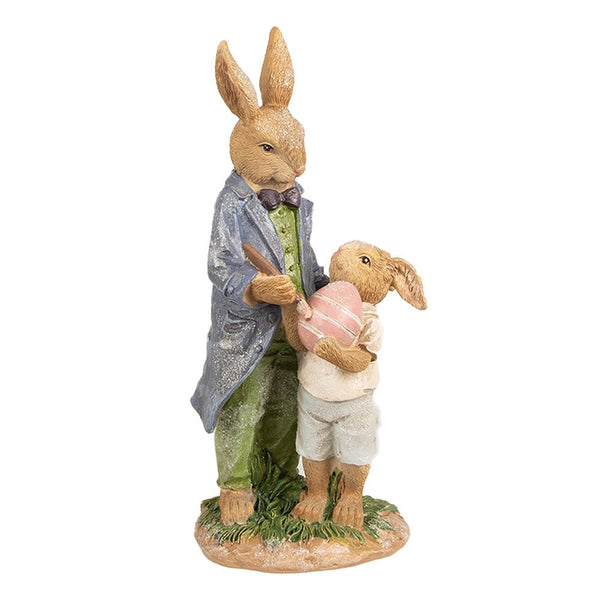 Decoration Rabbit Brown Blue 9x9x21 cm