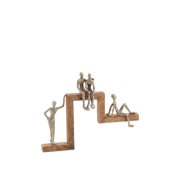 Decorative sculpture “Relaxation Staircase” made of aluminium and mango wood