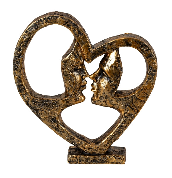 Skulptur Ewige Liebe Gold Liebende Gesichter 21 cm