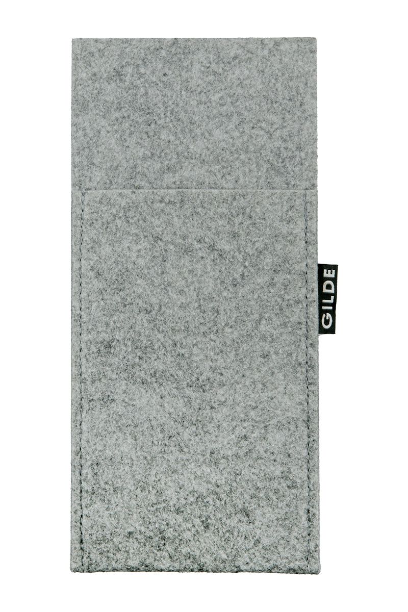 Felt cutlery bags light grey plain, 12 pieces