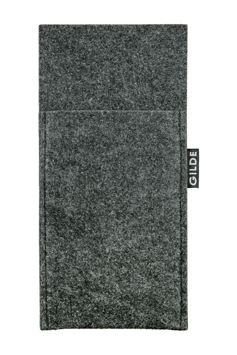 Felt cutlery bags dark grey plain, 12 pieces