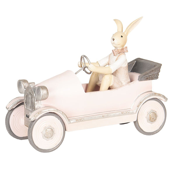 Decorative Statue Rabbit Pink 24x9x18 cm